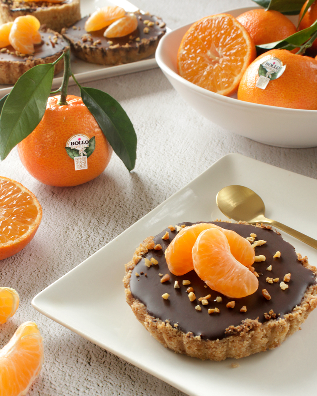 Chocolate and tangerine tart
