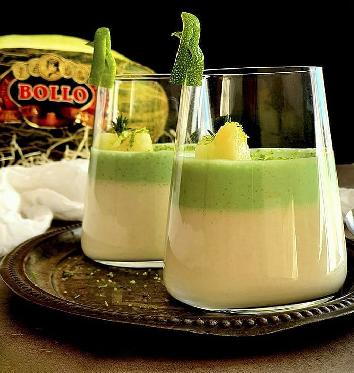 Melon and lime smoothie glasses