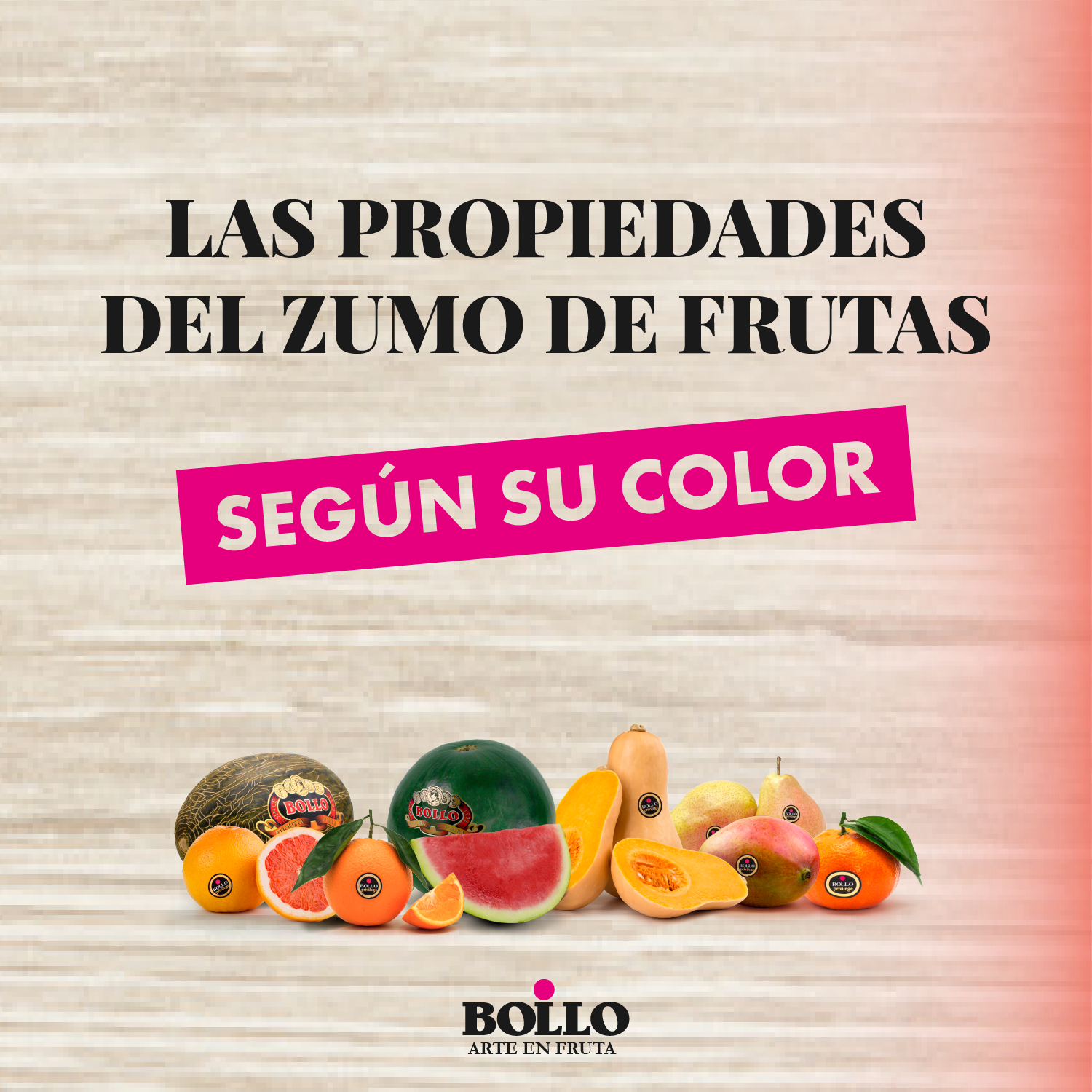 Las propiedades del zumo de frutas según el color.