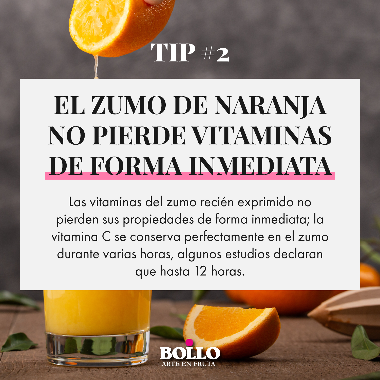 El zumo de naranja no pierde vitaminas de forma inmediata