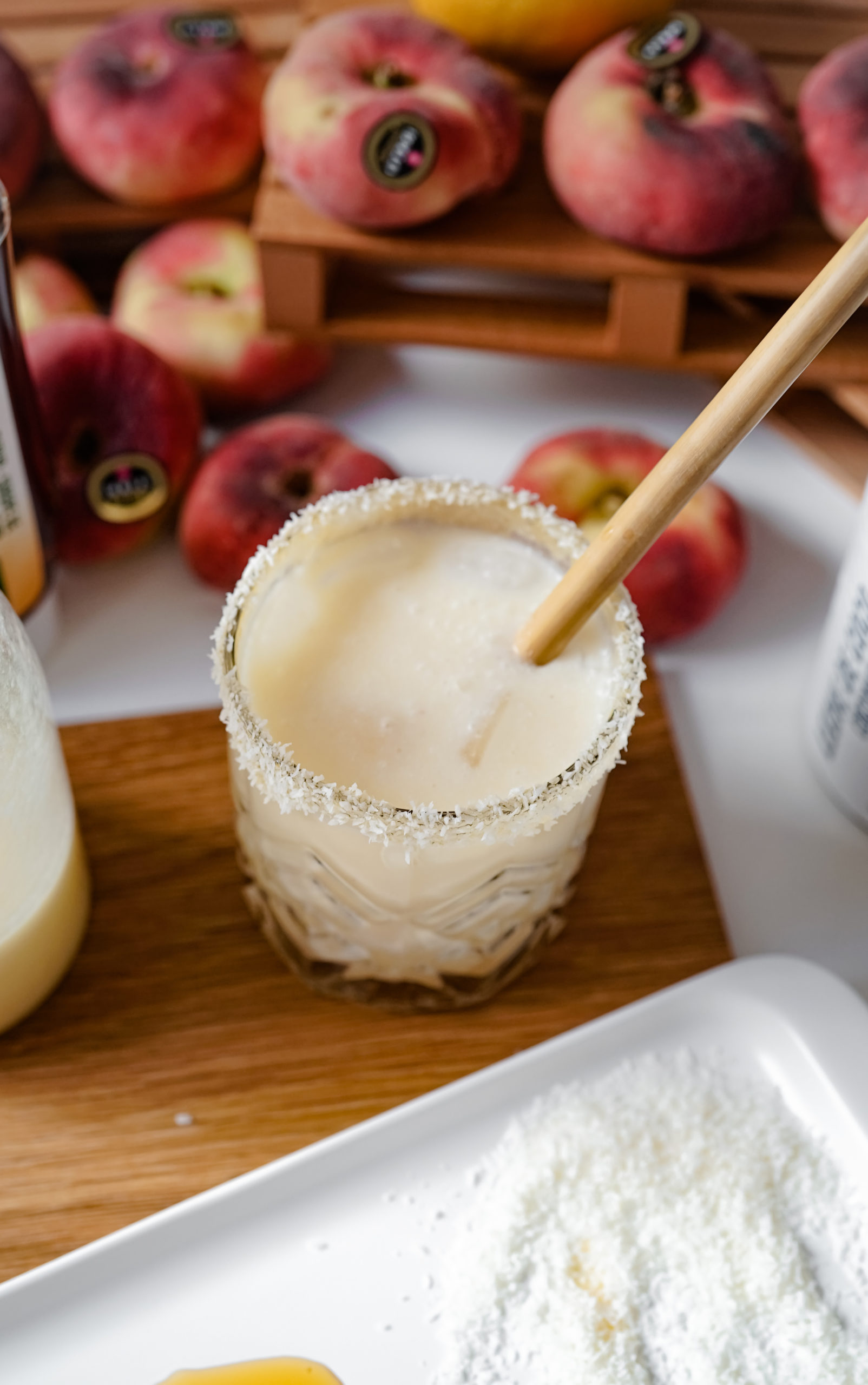 Flat peach and coconut ‘Margarita Cocktail’